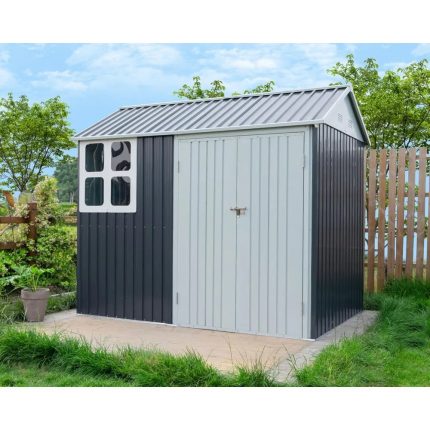 8x6 FT Nordic Cottage Storage Shed - Window, Lockable Doors, 7.5 FT Height
